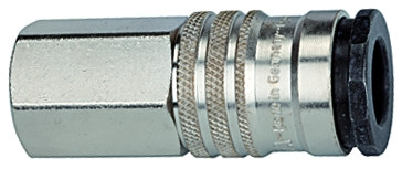 Schnellverschlusskupplung / NW 10 G 1/2 innen / Stahl/Messing vernickelt/NBR