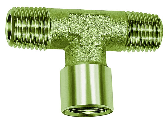 T-Stück, außen/innen/außen, G/R 1/2, SW 21, Messing vernickelt
