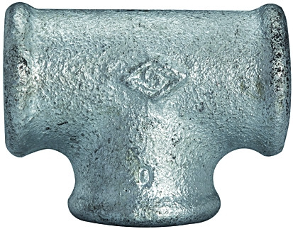 T-Stück 130 / 3x RP 1"innen, nach ISO 7/1 / Material: Temperguss verzinkt , PN 25