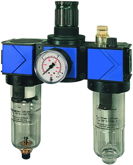 Wartungseinheit 3-tlg. variobloc / G 3/4 mit Polycarbonatbeh