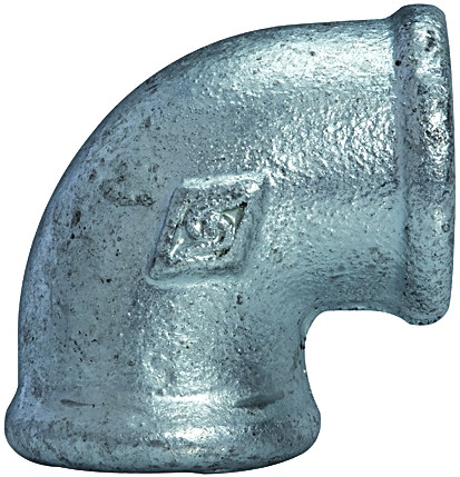 90°-Winkel Rp 1/4"-Rp 1/4", Temperguss verzinkt