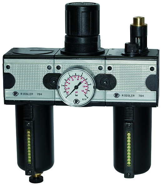 Wartungseinheit 3-teilig multifix G 3/8 / Metallbehälter mit