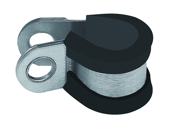 RSGU-19-Rohrschelle Stahl verzinkt, mit Gummiprofilierung (W1), Spannbereich 19,0 mm