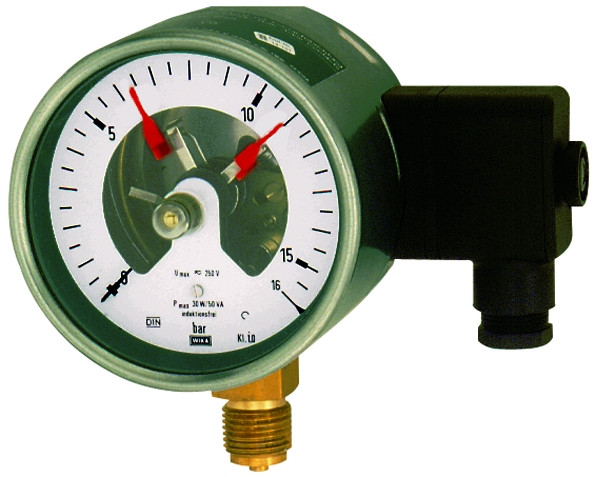 Kontakt-Manometer / 160 mm / -1/+1,5 bar G 1/2 senkrecht / G