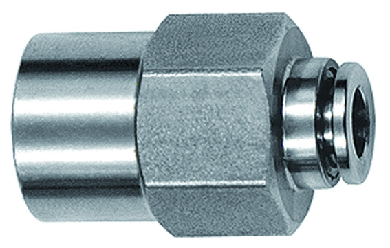 Gerade Steckverschraubung, G 1/8 i., Schlauch-Ø 6, ES 1.4404