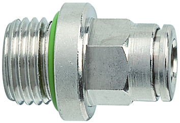 Gerade Steckverschraubung>metallica<< / G 1/4"a, Schlauch 12 mm AD O-Ring FKM