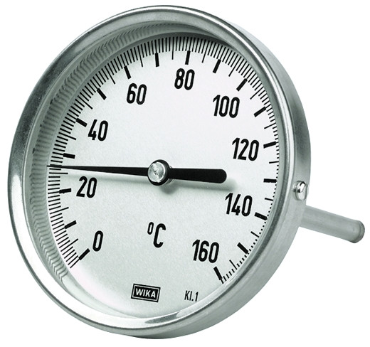 Bimetall-Thermometer / G 1/2 rück. 100mm / 0-120°C Schaft 16