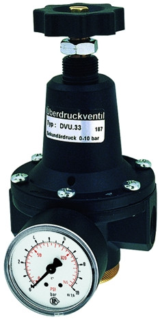 Druckbegrenzungsventil G 1/2 0 - 10 bar / inkl. Manometer