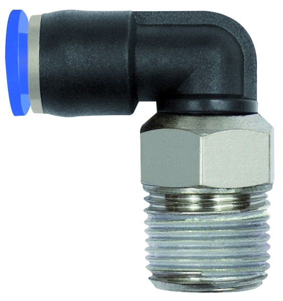 Winkeleinschraub-Steckverbindung »Blaue Serie« mini, drehbar, G 1/8" aussen,ür Schlauch-Außen-Ø 6 mm