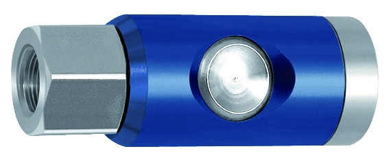 Sicherheitskupplung mit Druckknopf entlüftend G 1/4" innen,Ausf. , NW 7,4 , Alu/NBR,