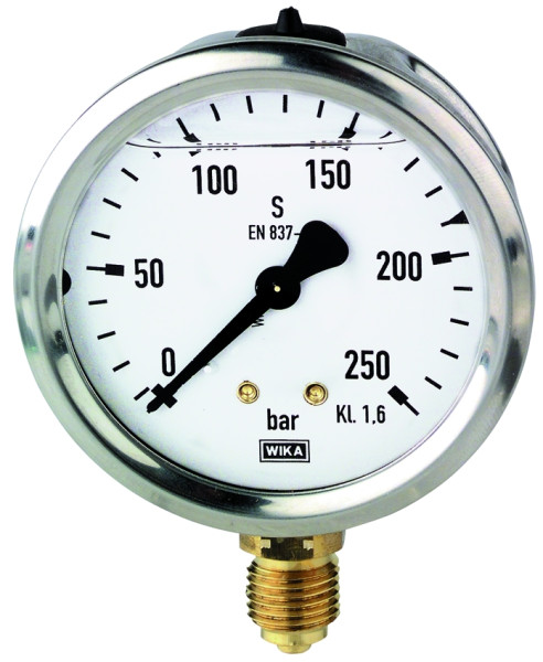 Glyzerin-Manometer / G 1/4 senkrecht 63 mm / 0-1 bar / Gehäu
