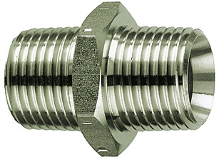 Doppelgewindenippel R 3/8 a. / ES 1.4571 konisches Außengew.
