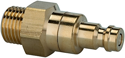 Nippel / Messing G 1/4 außen / beidseit. absperrend