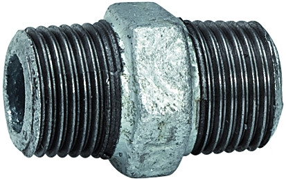 Doppelnippel 280 / R 1 1/4 a./a. , Temperguss verzinkt