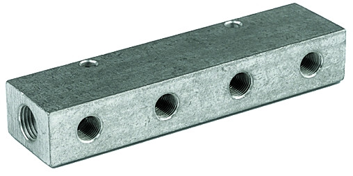 Verteilerleiste / Eingang 2 x G 1/2" innen, Abgang : 4 x G 1/4" innen ,