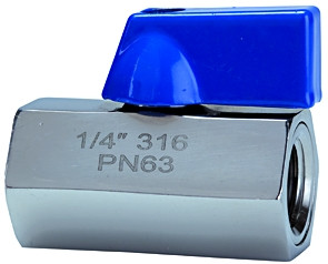 Mini-Kugelhahn / Edelstahl 1.44401 (AISI 316) / G 3/8 i./i.