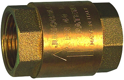 Rückschlagventil / G 1 1/4"" i./i. Messing, Öffnungsdruck 20mbar, mit reduziertem Durchgan