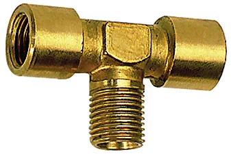 Riegler-Messing T-Stück, R 3/8" innen/außen/innen