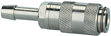 Kupplung / DN 2,7 Tülle für 4 mm l.W. Messing vernickelt