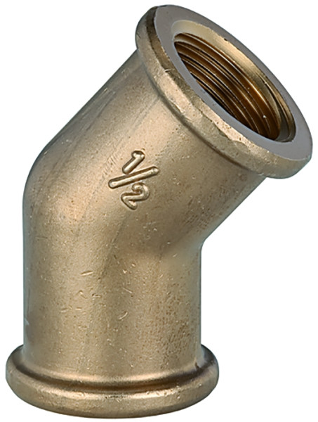 Winkelstück 45° / Messing blank / G 3/4 innen/innen, zylindr