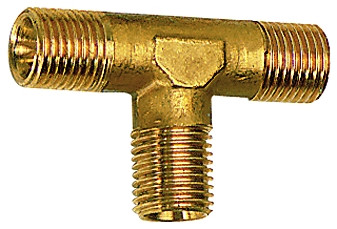 T-Stück / Messing G 1/4", aussen, aussen , aussen , max. 60 bar,SW 13