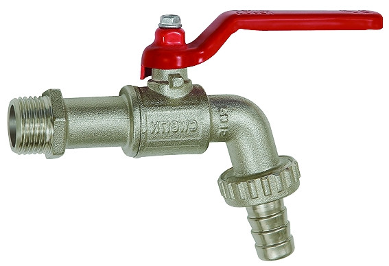 Kugelauslaufhahn, Messing vernickelt, G 1" AG, DN 25