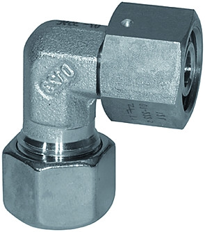 Winkelverschraubung VA 8L, Dichtkegel 8mm, ÜVN M14 x 1,5 PN315, 1.4571,