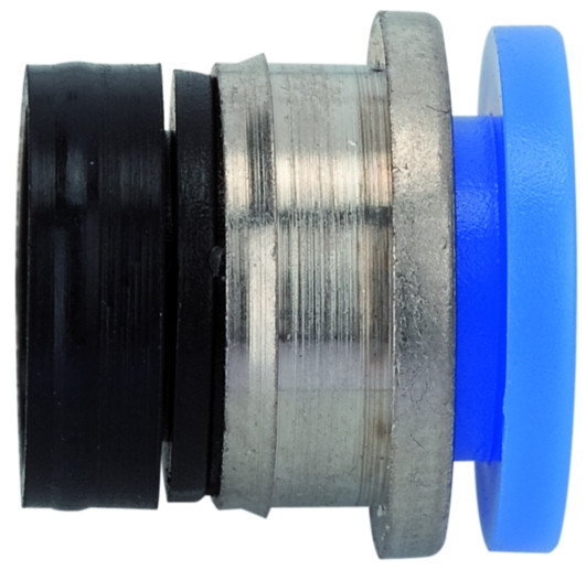 Einpresshülse / >>Blaue Serie<< / Messing vernickelt / für S