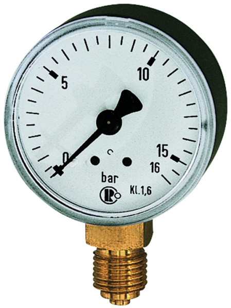 Manometer Kunststoffgehäuse, d= 40 mm, G 1/8" unten, -1/0 bar, Kl 1,6