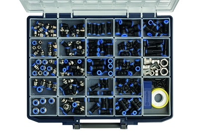 Push-In Box / Sortimentsbox inkl. Schnellsteckverbinder "bla