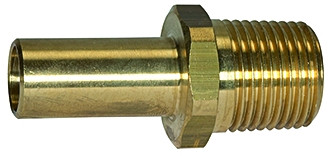Einschraubstutzen / Messing G 1 AG BSP / für Rohr Außen-ø 28