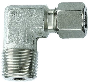 Winkel-Verschraubung VA (1.4571)15-1/2 - RR1/2"a - Rohr 15m, PN315