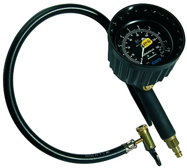 Hand-Reifenprüfer Ø 80mm 0-4 bar/ 50 psi, geeicht mit Einste