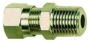 Gerade Einschraubverschraubung, R 1/4" außen, Rohr 6mm AD, Messing vernickelt