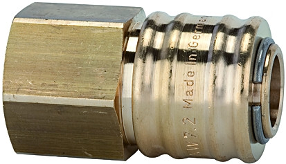 Kupplung / DN 7,2 G 3/8 innen/ Messing beidseit. absperrend