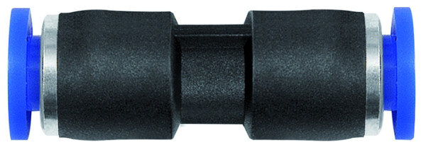 Gerade Steckverbinder "Blaue Serie" f. Schlauch AD 8 mm , max 10 bar, Länge: 39,1 mm