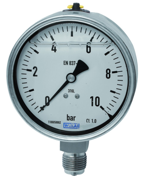Glyzerin-Manometer / G 1/2 senkrecht 160 mm / 0-40 bar Gehäu