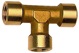 Riegler-Messing T-Stück, R 1/8" innen, innen , innen, SW 10 max 60 bar
