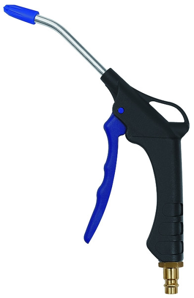 Kunststoff-Blaspistole schwarz, mit Verlängereungrohr 105 mm,lärmreduzierte Düse, Stecknippel f. Kup