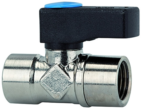 Mini-Kugelhahn / G 1/4 innen / R 1/4" außen , zylindrisch nach DIN EN ISO 22