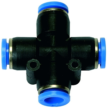 Kreuz-Verbinder Kunststoff Schlauch-Außen-Dm 12