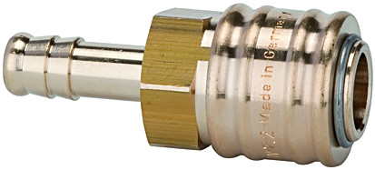 Kupplung/ DN 7,2/ Ms Tülle für 6 mm l.W. beidseit. absperren