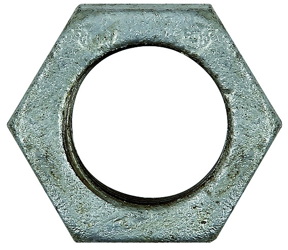 Gegenmutter 310 / Rp 2 i. nach ISO 7/1 / Material: schwarzer Temperguss, feuerverzinkt / DIN EN 1024