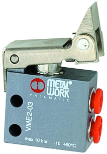 3/2-Wege-Miniaturventil / mech. betätigt Rollenhebel mit fre