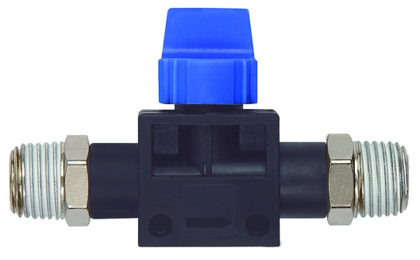 3/2-Wegeventil »Blaue Serie«, AG/AG R 1/4, Gewindebeschichtung