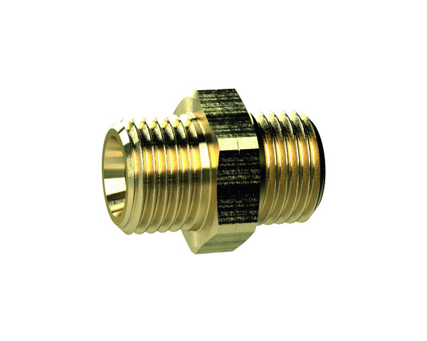 Doppelgewindenippel, G 3/8 a. links, G 3/8 a. links, SW 19, MS