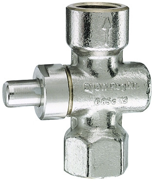 Riegler-Manometer -Duckknopfhahn aus MS, R 1/2", 25 bar