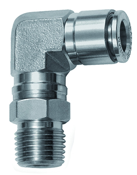 L-Steckverschraubung, drehbar, R 1/8 a., Schlauch-Ø 4, ES 1.4404