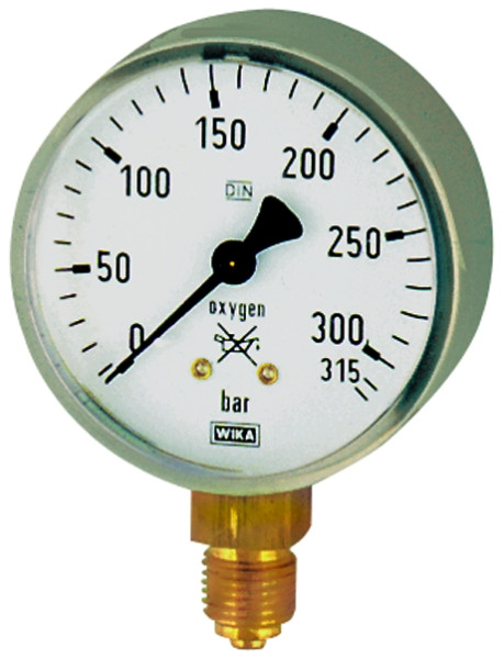 Manometer (Oxygen) / 63 mm / 0-315 bar G 1/4 senkrecht / Geh
