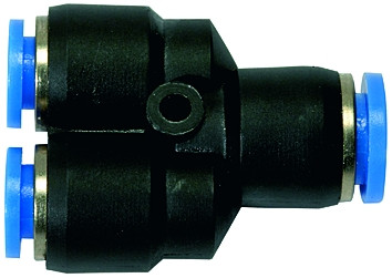 Y-Steckverbinder reduziert "Blaue Serie" f. Schlauch 2x6mm aussen, 1x8mm aussen, max. 10 bar